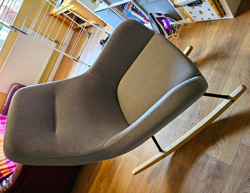 Grey upholstered rocking chair - grey,