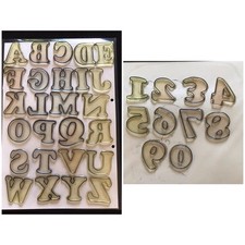 Large alphabet number outline clear craft stamp set upper case capital letters