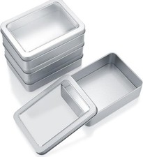 4 PcsMetal Tins with Lids
