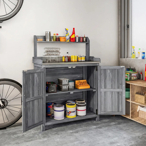 Wooden potting bench table - bench,