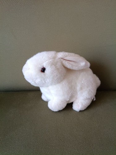White plush rabbit stuffed toy - plush,