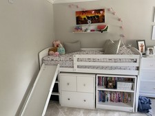 Quality single raised Bed From Aspace With Storage and a removable slide