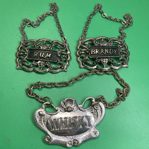 Vintage bottle decanter tags - bottle,