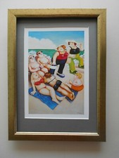 Beryl Cook print 'Beside The Sea' FRAMED