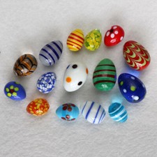 Multi Coloured Decorative Marble Glass Eggs Shaped 35mm*25mm 30mm*20mm 25mm*18mm