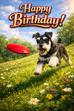 Schnauzer Dog Birthday Card A5