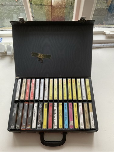 Vintage black cassette storage - vintage,