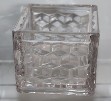 RARE FOSTORIA AMERICAN CUB GLASS SQUARE HAIR RECEIVER BASE  - NO LID