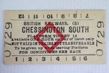 BR British Railways (S) Platform Ticket Chessington South Station