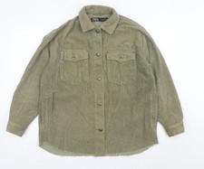 Zara Women’s Green Corduroy Button Jacket XS Casual Classic