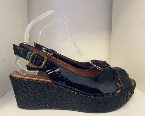 Hobbs black sandals patent - black,