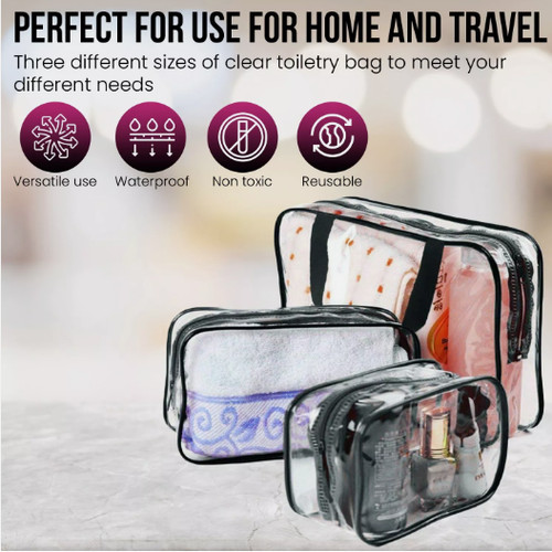 3pc transparent travel - travel, set