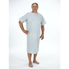 Unisex NHS Wrap Over White Hospital Gown, Reusable Washable Night Dress