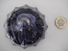 UREDALE STUDIO GLASS RING HOLDER PAPERWEIGHT DARK AMETHYST PURPLE LILAC SWIRL
