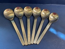 6x Viners Sable Soup Spoons . Stainless Steel . Gerald Benney MCM