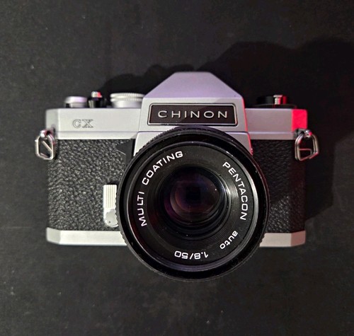 Chinon silver slr 35mm film - cx,