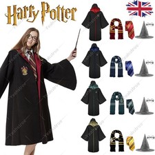 UK✨Harry Potter Gryffindor Ravenclaw Slytherin Robe Cloak Tie Costume Wand Scarf