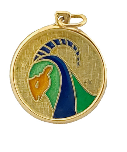 Vintage 18k gold capricorn - gold,