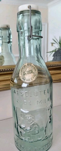 Large glass bottle with lid - glass,