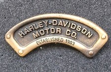 Harley-Davidson Motorcycles Brass Plaque Style Pin Badge