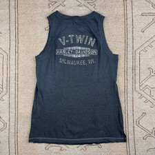 Harley Davidson Motor Cycles Faded V-twin Studded Tank Top Vest Size Large
