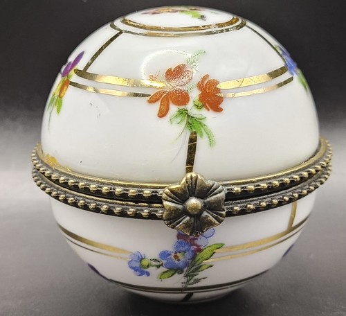 Vintage spherical trinket box - trinket,