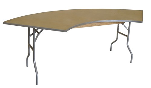 Wood serpentine table - ft,