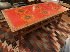 MCM Tiled Coffee Table with Orange Floral H & R Johnson Brasilia design