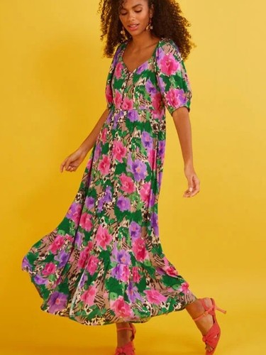 Monsoon effie print tea dress - print,