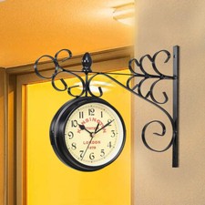 Garden Paddington Station Wall Clock Outdoor Double Sided Hanging Bracket Clocks
