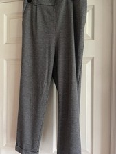 Ladies Tesco F&F Trousers Black/white Turn Ups Size Uk 14 Used
