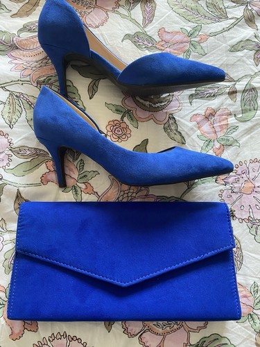 Royal blue faux suede - faux,