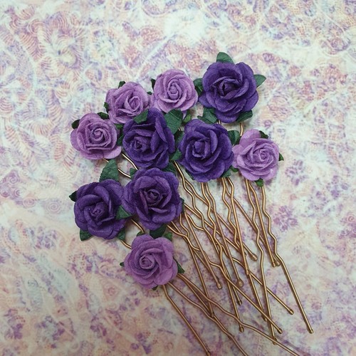 Flower hair pins - flower, 10