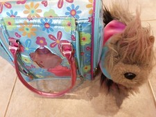 Pucci Pups Dog With Carrier Travel Zip Bag & Soft Toy Puppy 