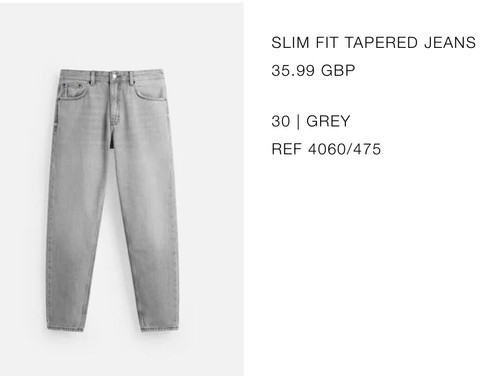 Men zara slim tapered - zara,