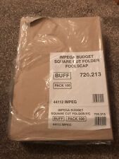 Impega budget square cut folder foolscap 720.213  - nearly full pack of 100 