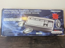 Vintage Medion Keyboard MD 40273 Silver Black Wireless QWERTY (Standard)