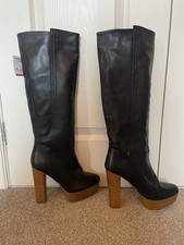 Zara Leather Platform Knee