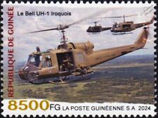 VIETNAM WAR Bell UH-1 Iroquois Huey Helicopter Aircraft Stamp (2024 Guinea)