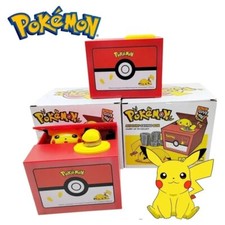 Pokemon Pikachu Piggy Bank Money Saving Music Box Thief Battery Powered Fun Gift