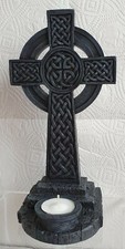 CELTIC CROSS T LIGHT HOLDER Fantasy Celtic Pagan Gothic Candle Wiccan Altar