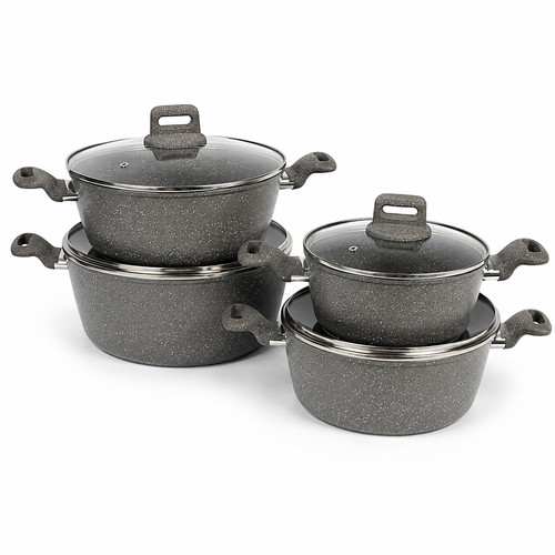 4pc zoya marble grey - grey, stockpot