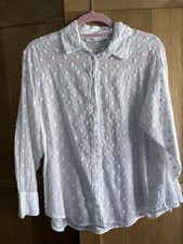Women’s White Spotty Shirt By Zara Size M VGC