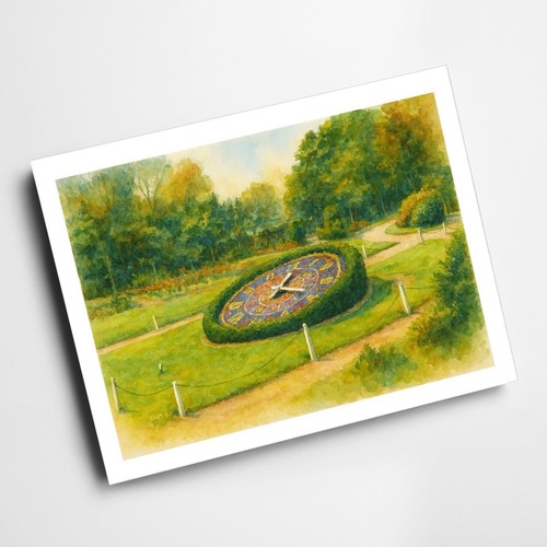 Print floral clock - a3,