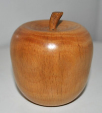 Wooden Apple- Vintage hand-turned fruitwood novelty décor- Decorative GC