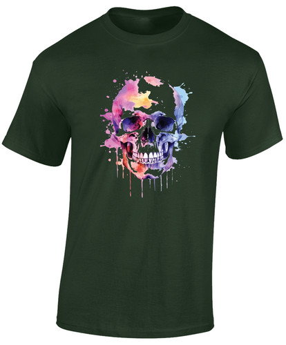 Watercolour skull mens shirt - watercolour,