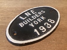 Original Railway Plate - London North Eastern -  LNE - Builders - York 1938