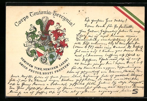 Postcard student coat arms - student, of