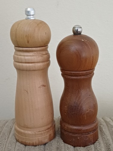 Vintage salt pepper mills x - salt, &