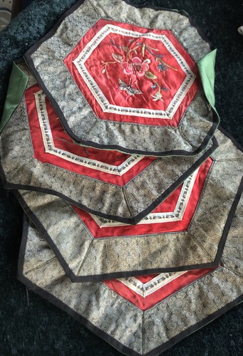 Vintage chinese silk placemats - chinese,